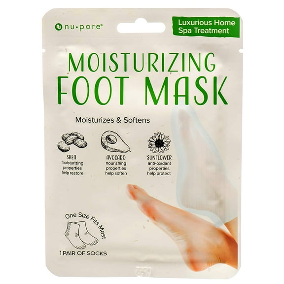 Nu-Pore Korean Moisturizing Socks Luxurious Home Spa Treatment Foot Mask One Size Fits All (5 pcs)