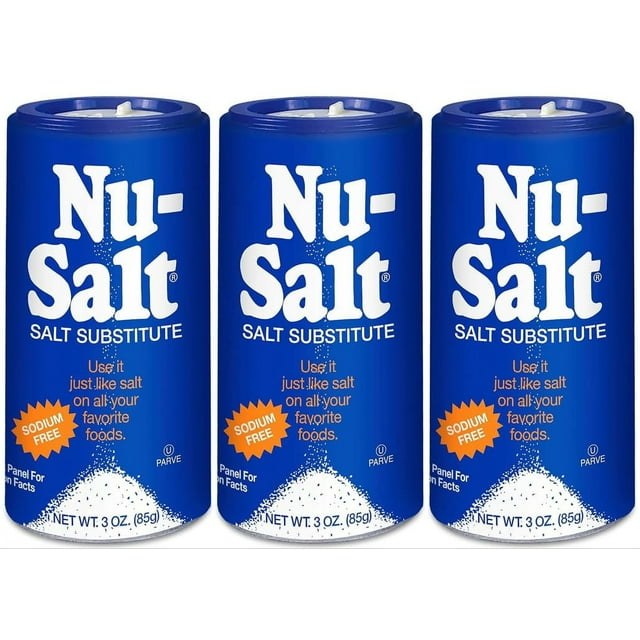 Nu-Salt Sodium-Free Salt Substitute AIF4 (3 Pack) Contains Potassium ...