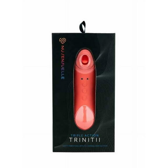 Nu Sensuelle Trinitii Triple Action Suction Vibrator, Coral