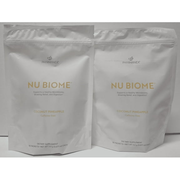 Nu Skin Nuskin Pharmanex Drink Mix Nu Biome Coconut Pineapple 30 Packets (2 Bags)