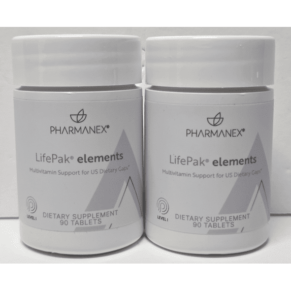 Nu Skin Nuskin Pharmanex Lifepak Elements Multivitamin Support for US Dietary Gaps 90 Tablets (2 Bottles)