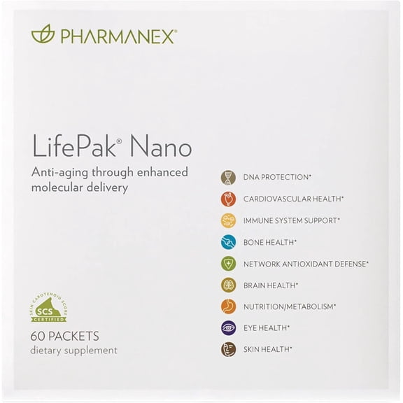 Nu Skin Pharmanex LifePak Nano Dietary Supplement, Multivitamin with Antioxidants, 30 Packets