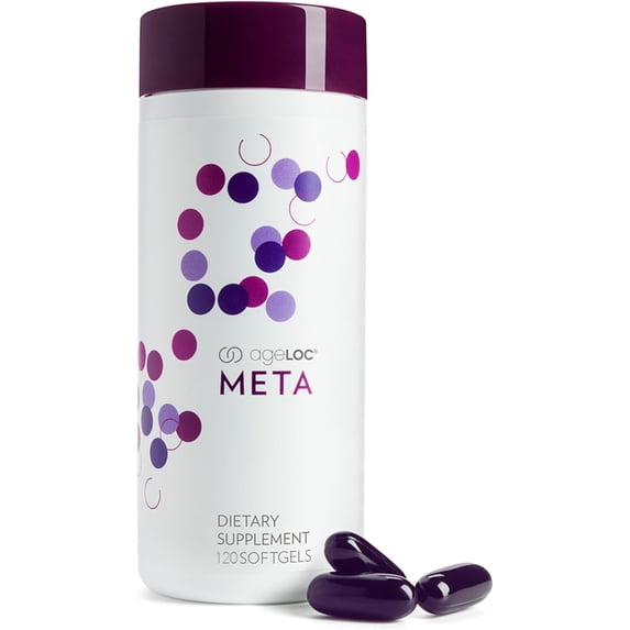 Nu Skin ageLOC Meta Dietary Supplement | Softgel Capsules with Anthocyanins, Black Rice & Berries | 120 Count