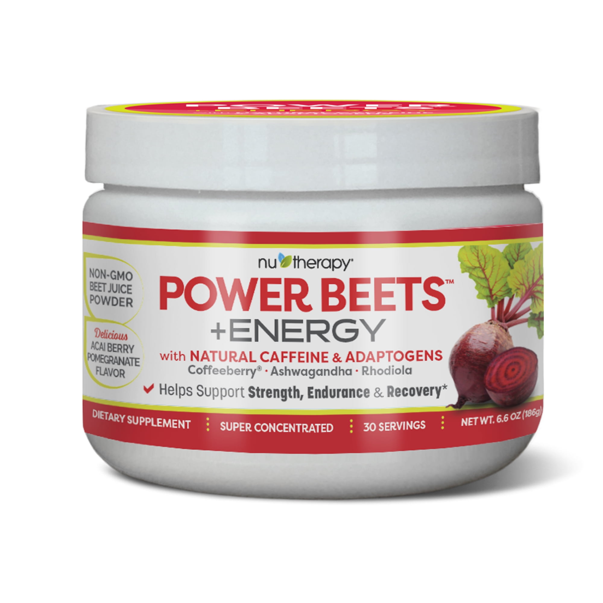 NuTherapy Power Beets + Energy, Acai Berry Pomegranate, 30 servings