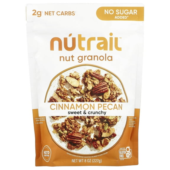 NuTrail No Sugar Added Sweet & Crunchy Cinnamon Pecan Nut Granola 8 oz