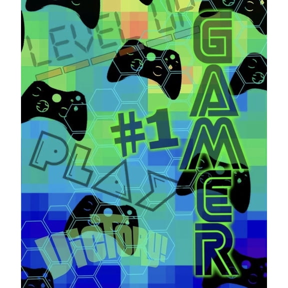 VIDEOGAME CONTROLLER TEENS KIDS BOYS PLUSH BLANKET SOFTY AND WARM TWIN SIZE