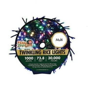 Nu Tsai Capital DBA 74 ft. Twinkling Cluster Rice Christmas Light Reel - Warm White, 1000 Lights