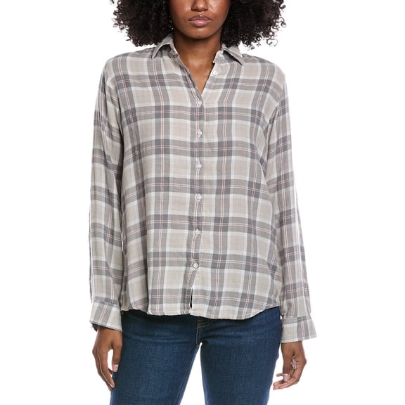 Nu Vintage womens  Flannel Shirt, m, Grey