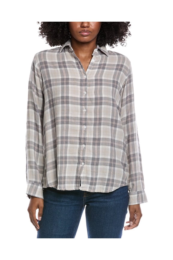 womens Flannel Shirt, s, Grey