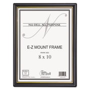 NuDell EZ Mount Document Frame, Black & Gold Plastic, 8x10 in