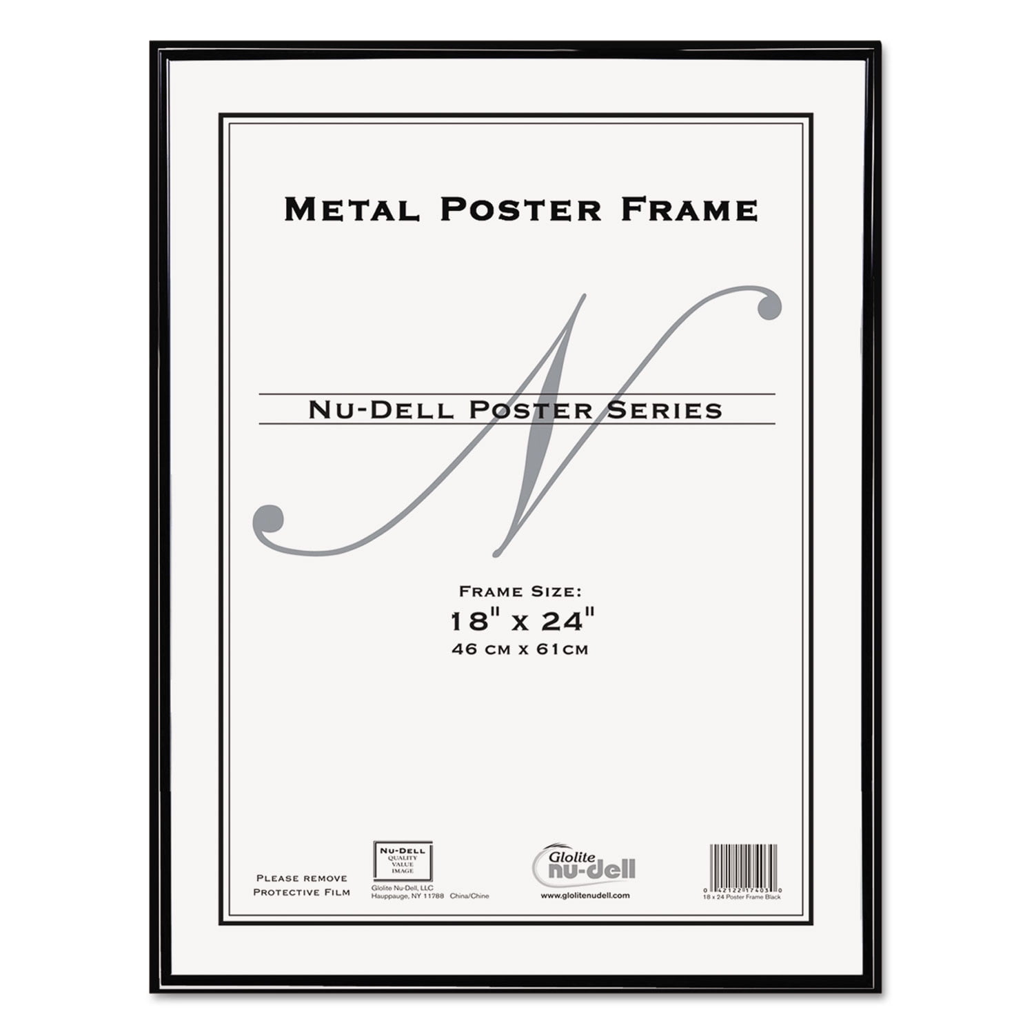 Metal Poster Frame, Plastic Face, 18 x 24, Black Metal Poster Frame, Plastic Face, 18 x 24, Black