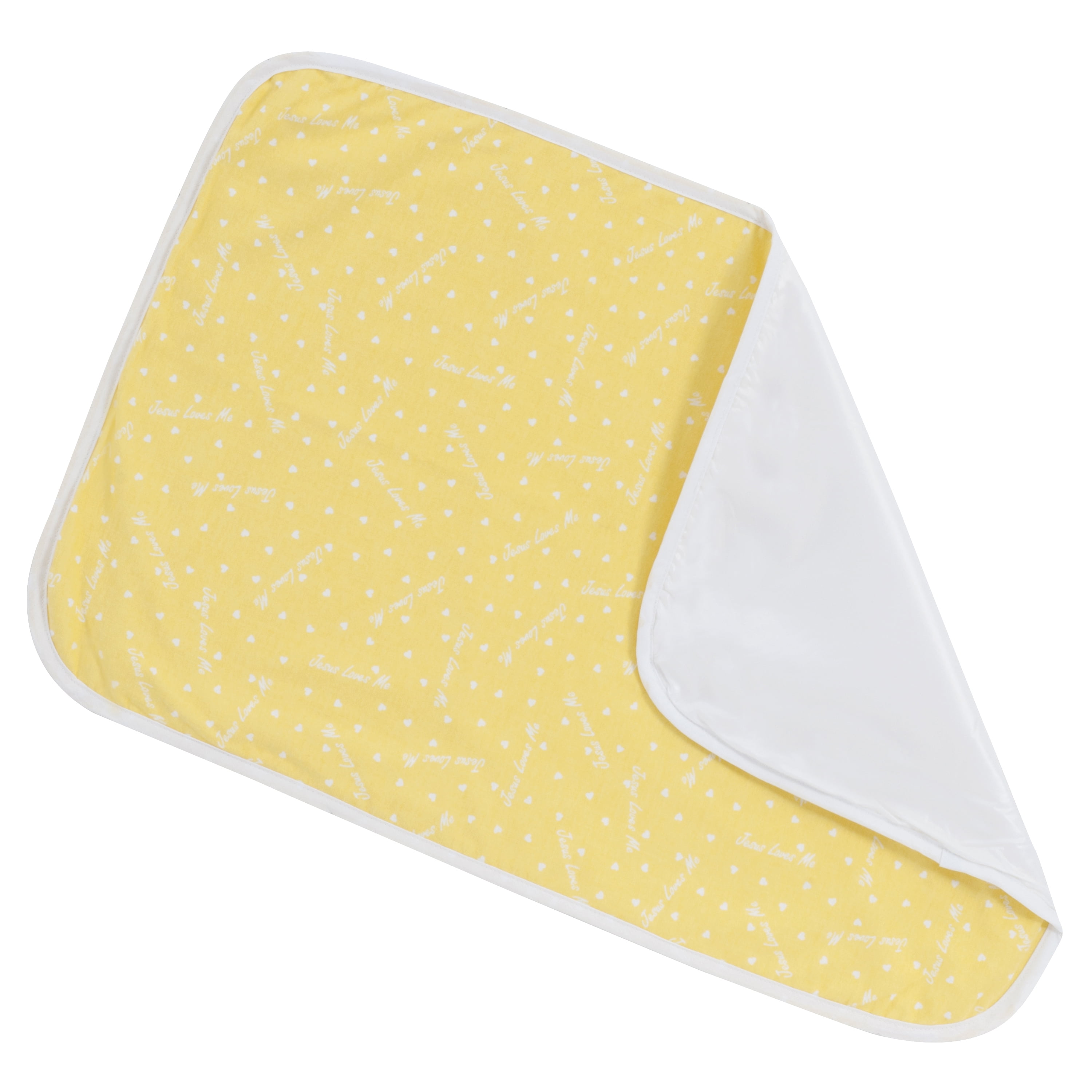 NuAngel Changing Pad - Sunshine Yellow "Jesus Loves Me"