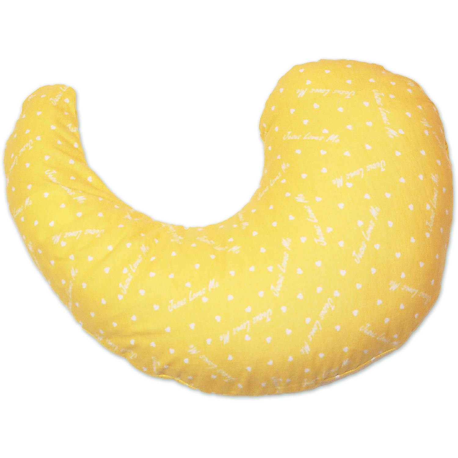 NuAngel Trinity II Nursing Pillow with Pillowcase - Yellow "Jesus Loves Me "