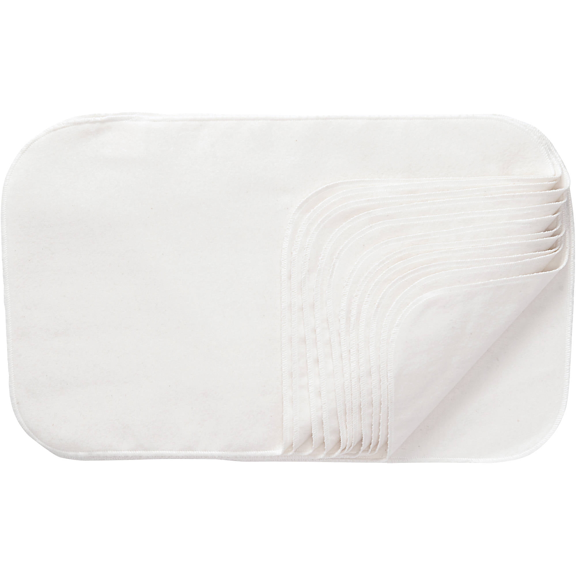 NuAngel Unisex Organic Cotton Baby Burp Cloth, White, 12 Pack