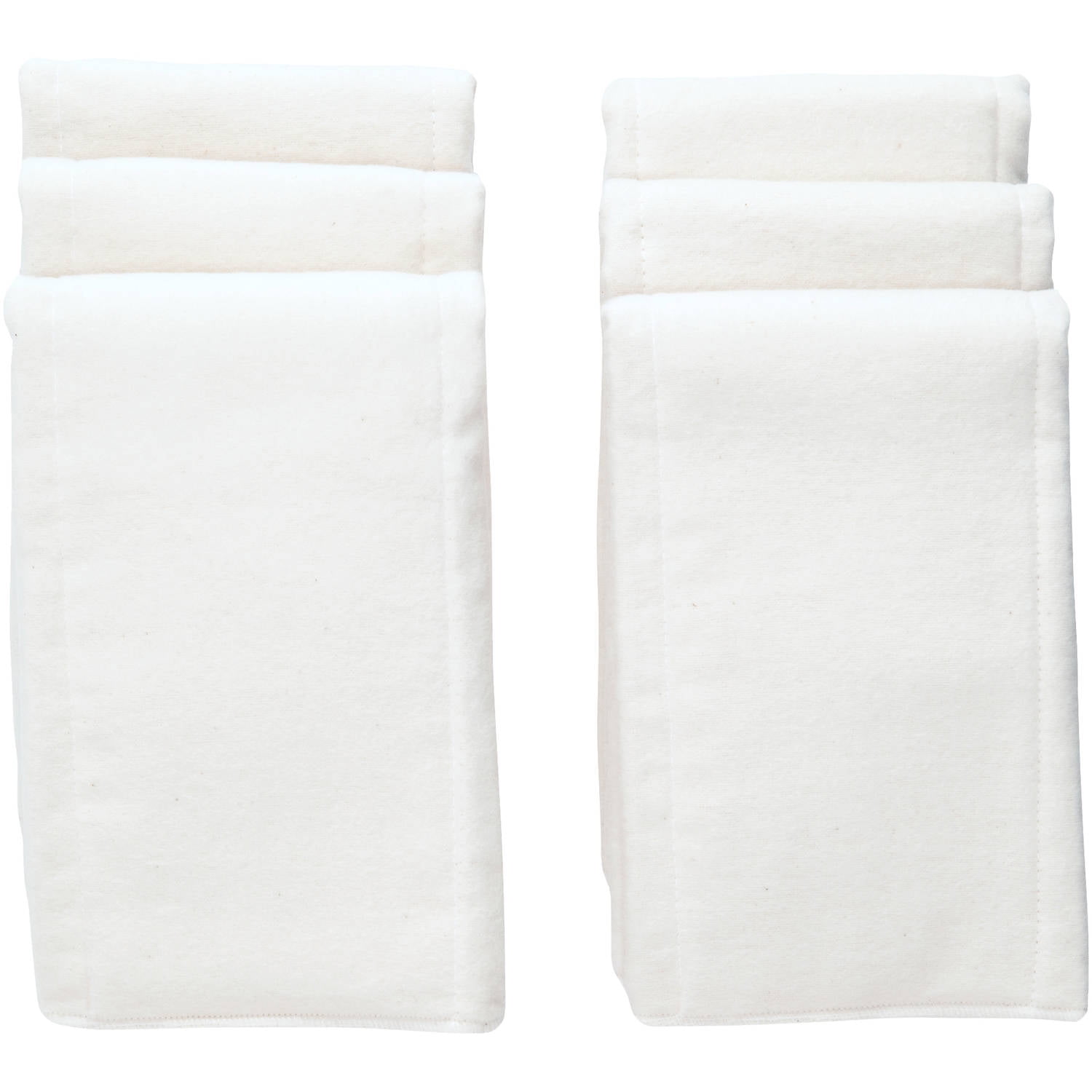 NuAngel White Cotton Pre-fold Diaper, 6 Count