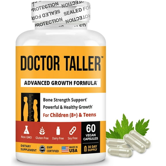 NuBest Doctor Taller, Premium Formula Supports Bone Health for Ages (8+) and Teens, 60 Vegan Capsules