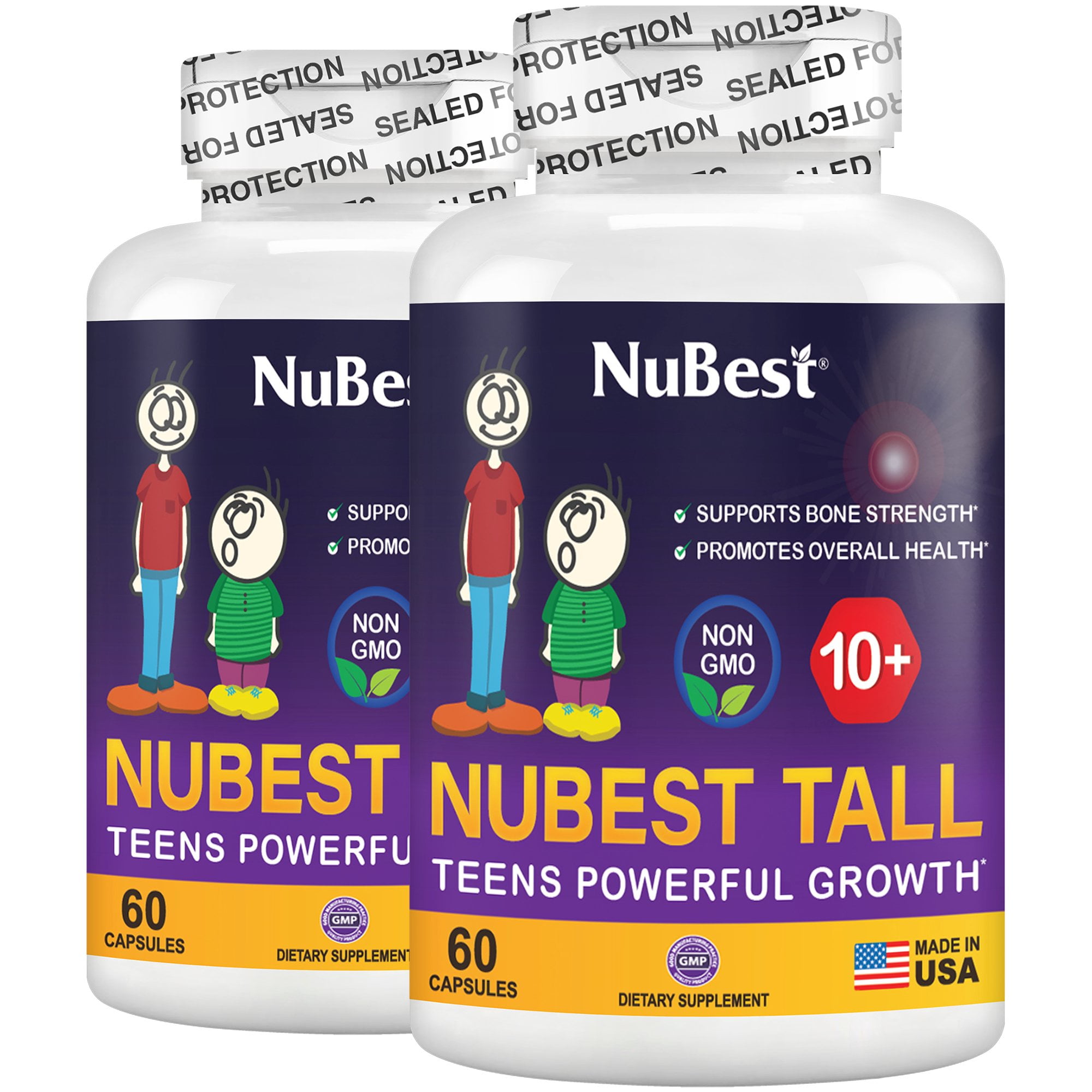 NuBest Tall 10+, Support for Teens 10+, Support Healthy Bone Strength, and Overall Wellness (Pack of 2)