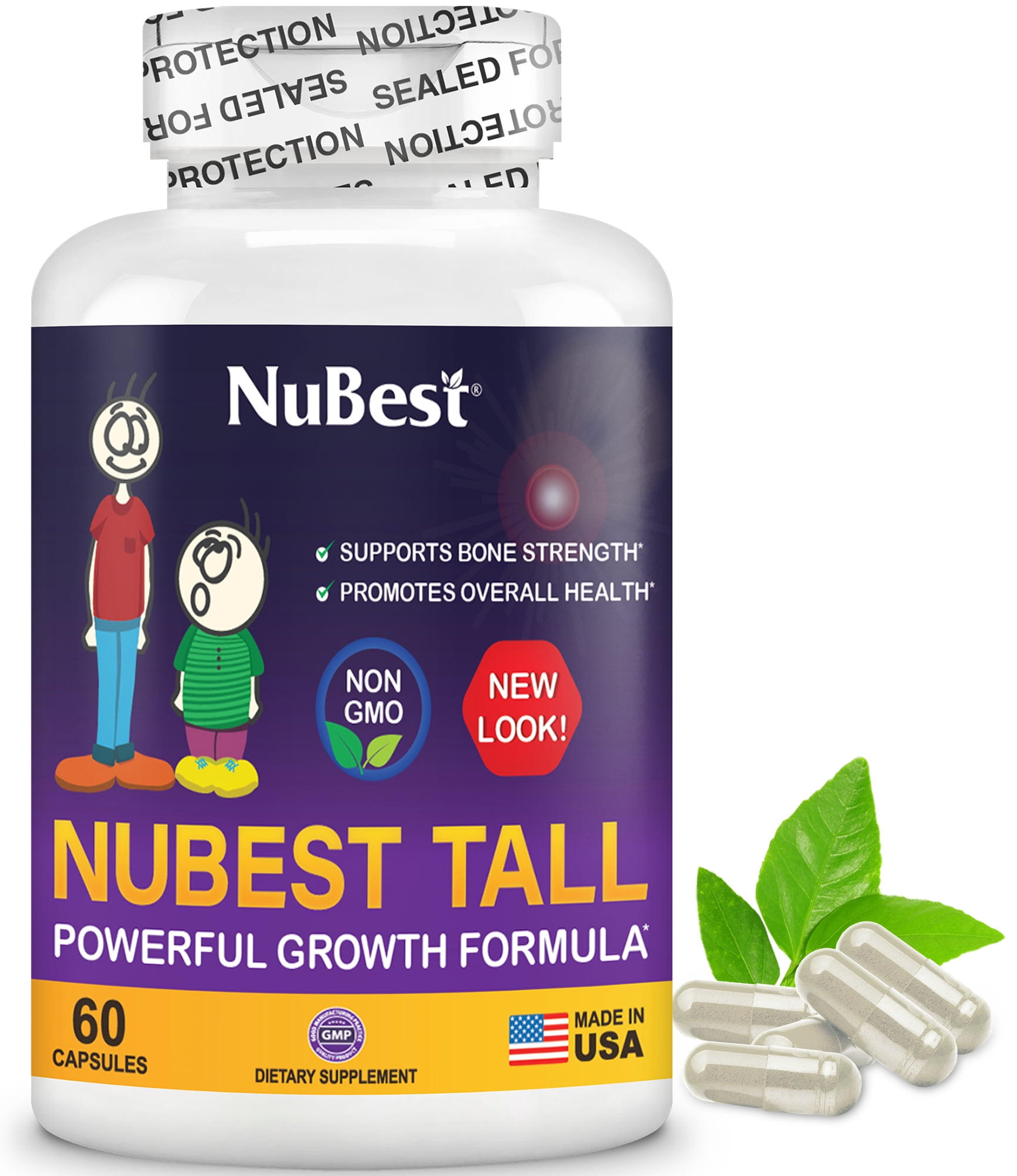 NuBest Tall, Bone Support for Kidz 5+, Support Healthy Bone Health, Immunity and Overall Wellness, 60 Caps