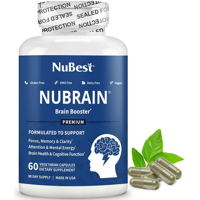 NuBrain NuBest, Support Brain Health and Brain Functions, For Men and Women, 60 Vegan Capsules