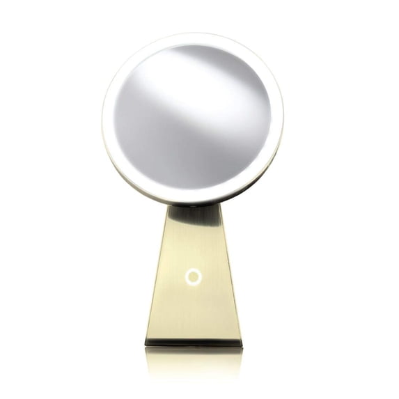 NuBrilliance 8” Magnifying Makeup Mirror Cordless USB Rechargeable -5X Magnification with 360° Dimmable Lighting and Touch Control Cosmetic Makeup Mirror