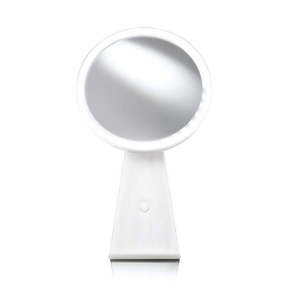 NuBrilliance 8” Magnifying Makeup Mirror Cordless USB Rechargeable -5X Magnification with 360° Dimmable Lighting and Touch Control Cosmetic Makeup Mirror