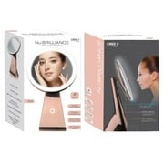 NuBrilliance 8  Magnifying Makeup Mirror Cordless USB Rechargeable Dimmable Lighting Touch Control Rose Gold