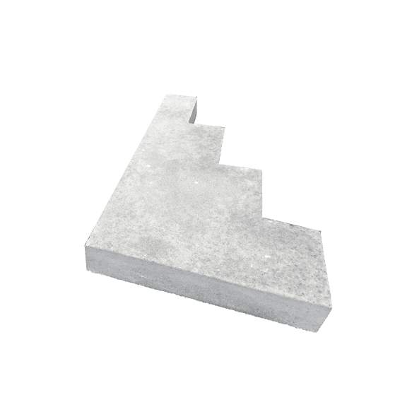 NuCast Solid Concrete Step Risers, Make a 5-step unit for your home, 5-hi 8" riser (pair) - steps sold separately
