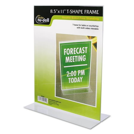 NuDell Clear Plastic Sign Holder, Stand-Up, 8.5 x 11