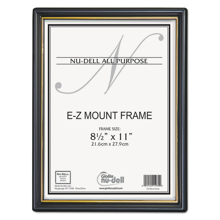 EZ Mount Document Frame with Trim Accent and Plastic Face, Plastic, 8.5 x 11 Insert, Black EZ Mount Document Frame with Trim Accent and Plastic Face, Plastic, 8.5 x 11 Insert, Black