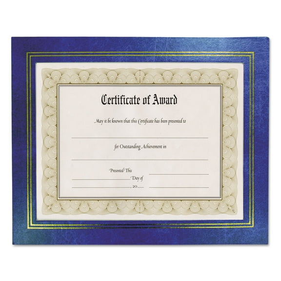 NuDell Leatherette Document Frame, 8.5 x 11, Blue, Pack of Two