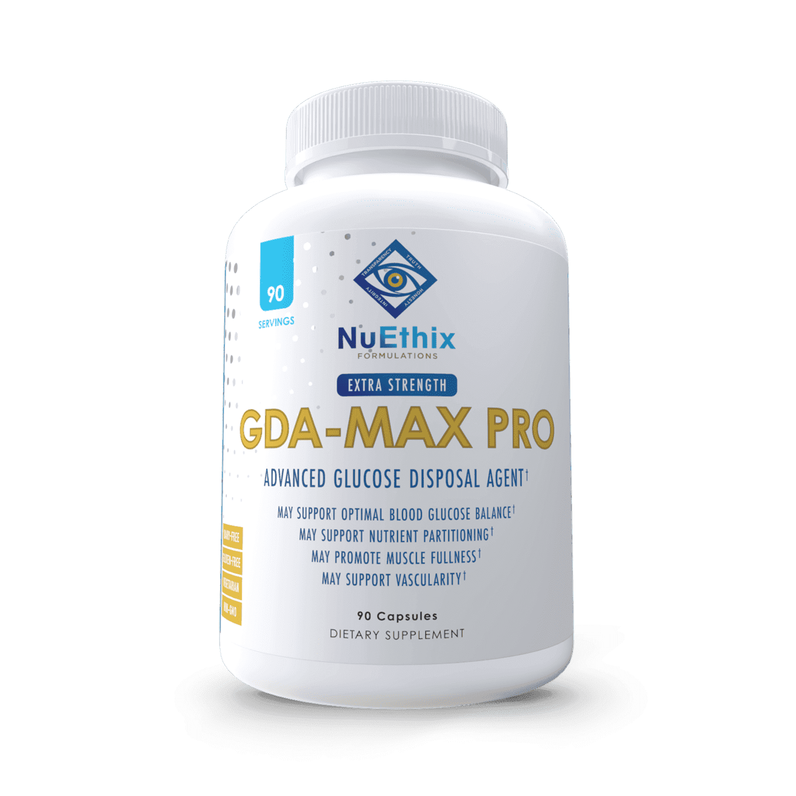 NuEthix GDA-MAX+ Dietary Supplement with Double Berberine, 90 Capsules