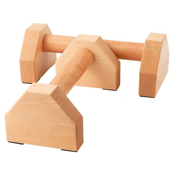 NuFit Premium Beech Wood Parallettes Push Up Bars, Resistant & Non-Slip Calisthenics Gear Adaptable to Any Surface, Wrists-Joint Supportive Push Up Stands for Home or Gym Workouts, Pack Of 2