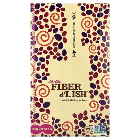 NuGo Fiber d'Lish Cinnamon Raisin, 12g High Fiber, Vegan, 16 Count