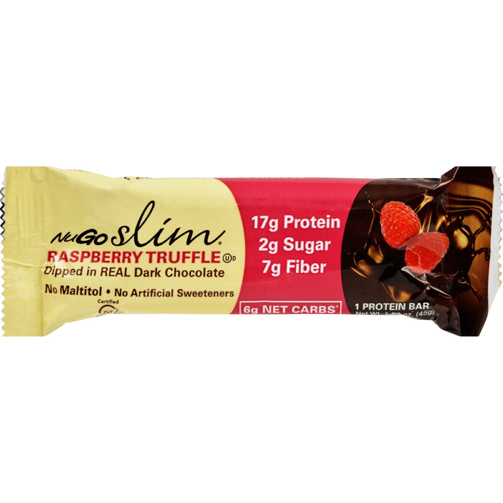 NuGO Nutrition Bar - Slim Raspberry Truffle - 1.59 oz - Case of 12 Diet ...