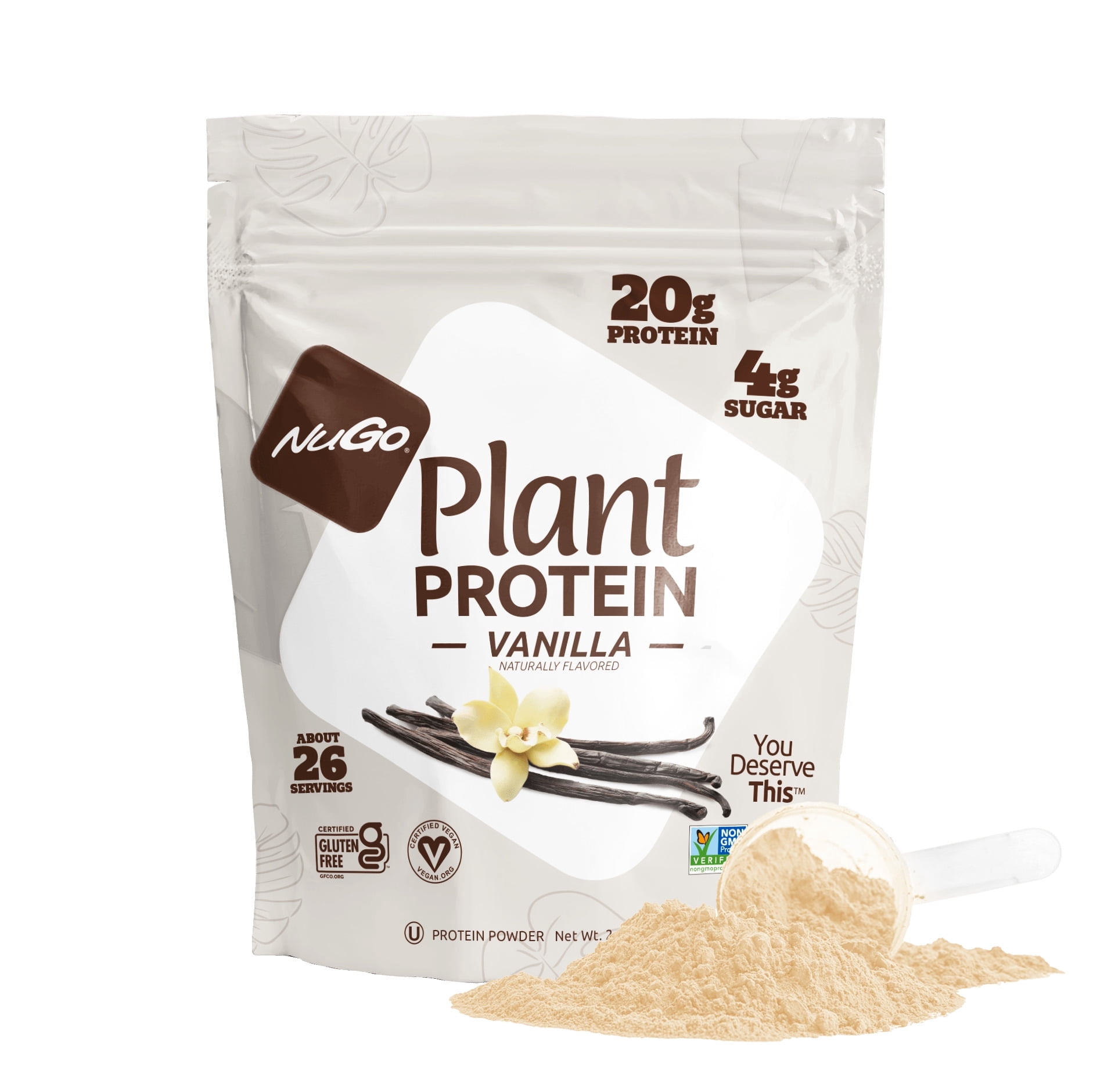 NuGo Plant Protein Powder Vanilla 20g Vegan Pea Protein Gluten Free 2 lbs