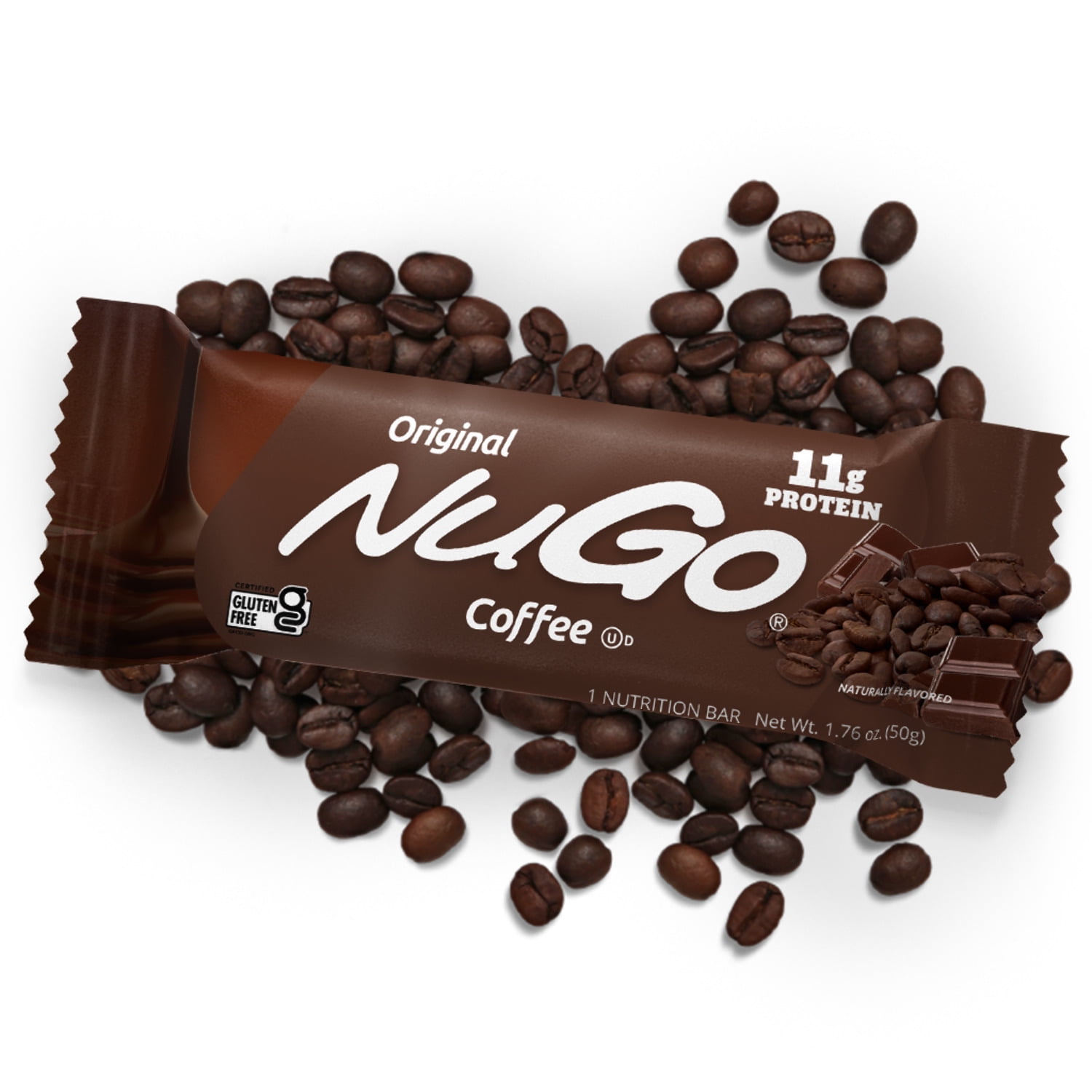 NuGo Protein Bar, Coffee, 11g Protein, 170 Calories, Gluten Free, 15