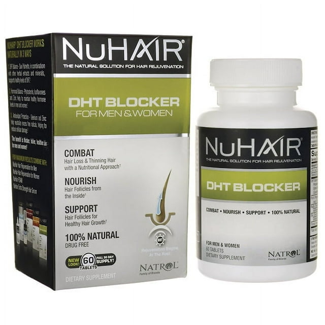 NuHair DHT Blocker for Men and Women, Hair Loss Treatment, 60 Tablets