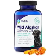 Wild Alaskan Salmon Oil for Dogs, Omega 3 EPA DHA, Skin & Coat, 120 Softgels