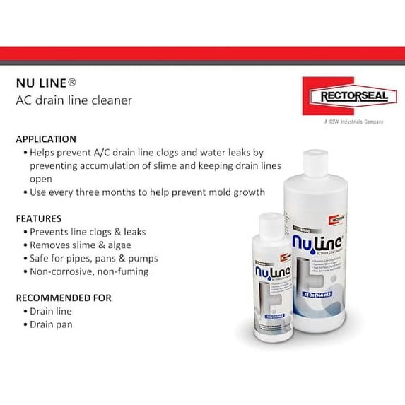 HVAC Condensate Nu-Line Drain Cleaner, 8 ounce (Pack of 6)