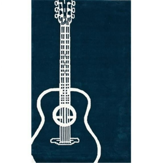NuLoom ACR130B-508 5 ft. x 8 ft. Guitar Teal Hand Tufted Rectangle Rug