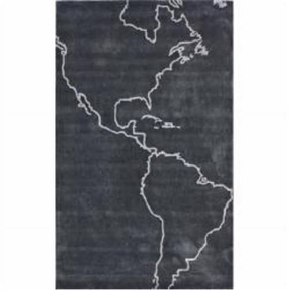 NuLoom ACR132A-508 5 ft. x 8 ft. Map Grey Hand Tufted Rectangle Rug