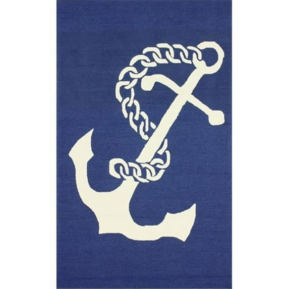 NuLoom HJAIR17A-8010 8 ft. x 10 ft. Anchor Outdoor Navy Hand Hooked Rectangle Rug