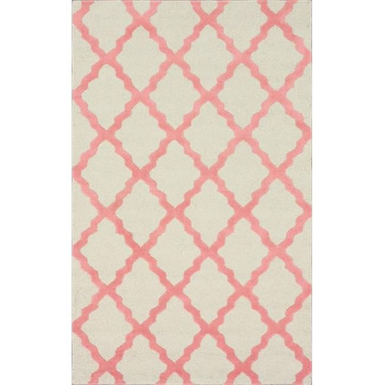 NuLoom MTVS27K-606R 6 ft. x 6 ft. Moroccan Trellis Bubble Gum Hand Hooked  Round Rug 