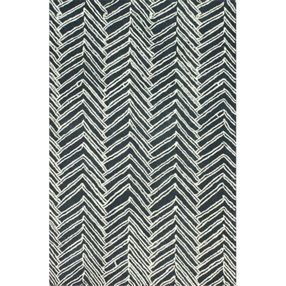 NuLoom MTVS39A-508 5 ft. x 8 ft. Viga Chevron Denim Hand Tufted Area Rug