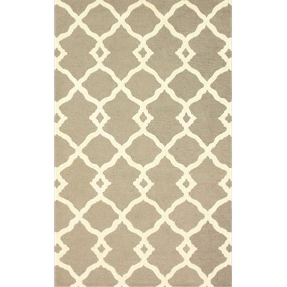 NuLoom MTVS49B-508 5 ft. x 8 ft. Nadra Trellis Greyish Tan Hand Tufted Area Rug