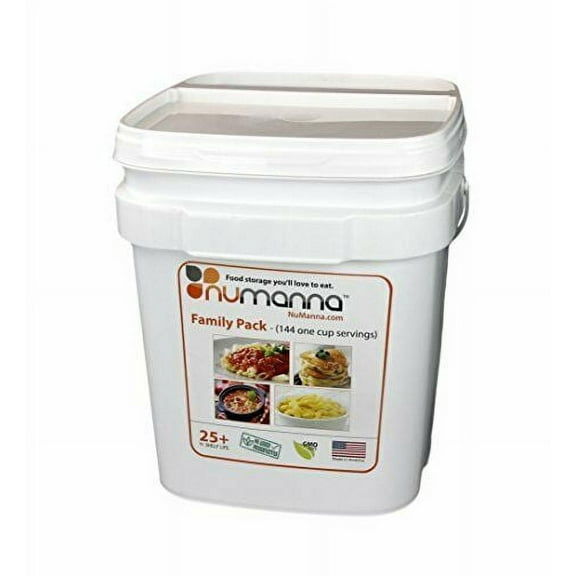NuManna INT-NMFP 144 Meals, Emergency Survival Food Storage Kit, Separate Rations, in a Bucket, 25 Plus Year Shelf Life, GMO-Free