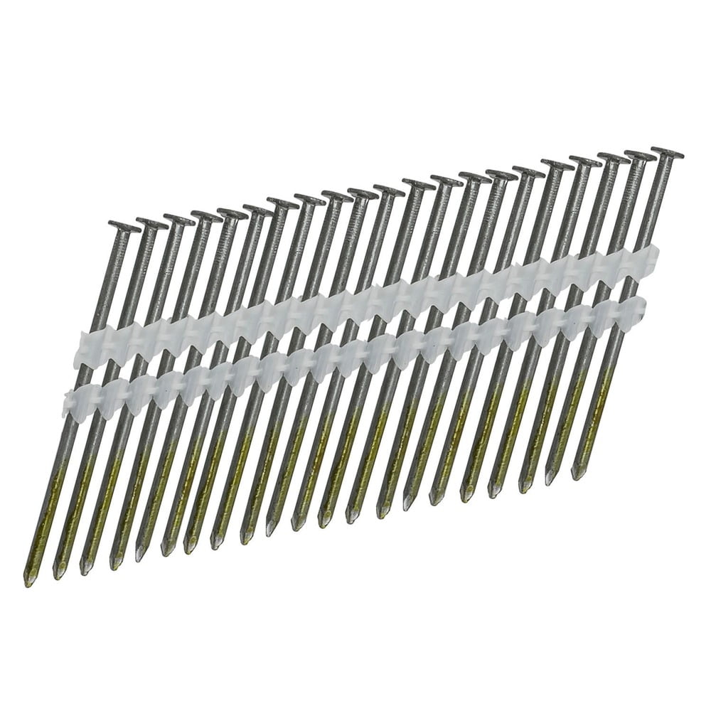 NuMax FRN.120-3B500 21 Degree 3" x .120" Plastic Collated Bright Finish Full Round Head Smooth Shank Framing Nails (500 Count)