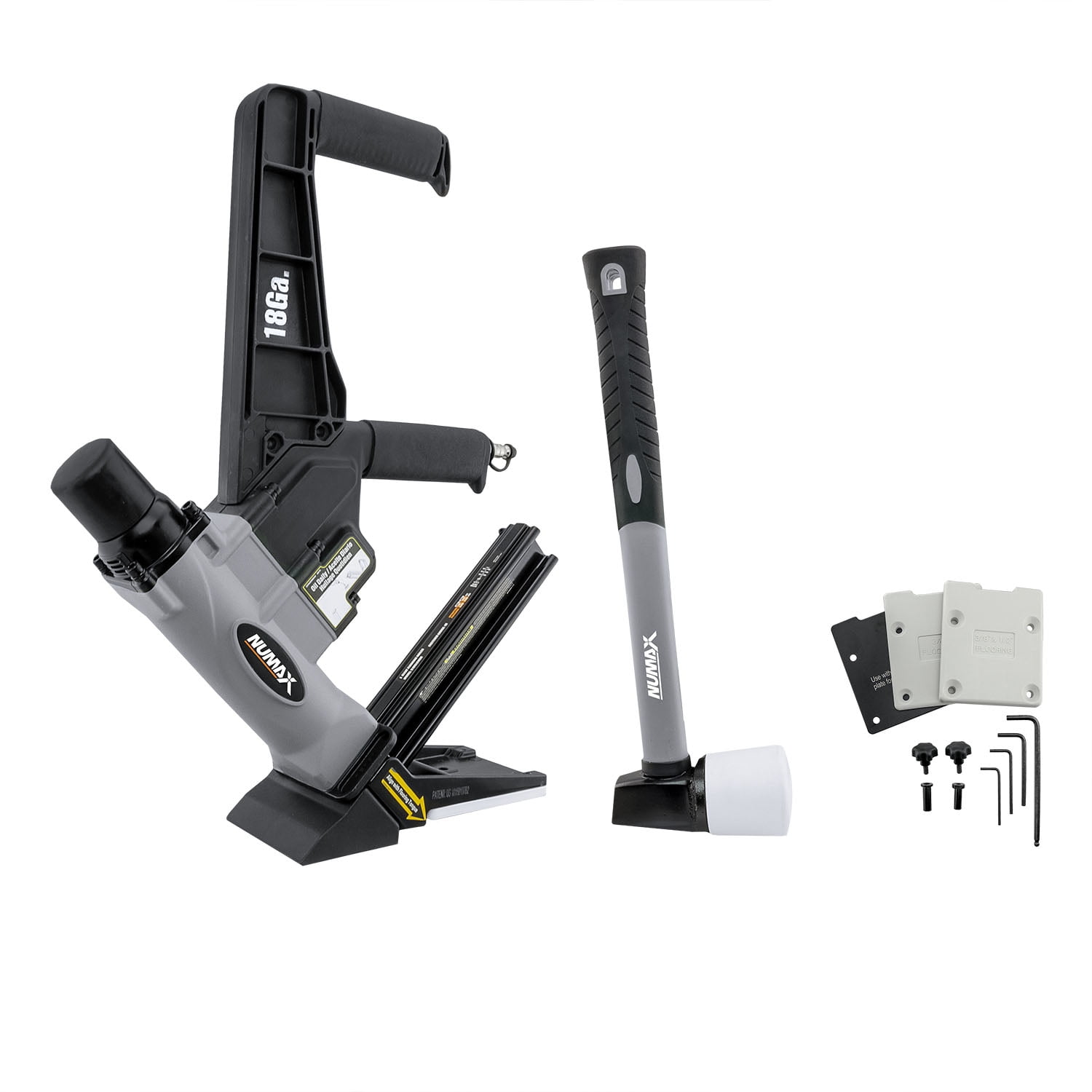 NuMax S18GLCNDH Pneumatic 18 Gauge 1-3/4" L-Cleat Dual Handle Flooring Nailer