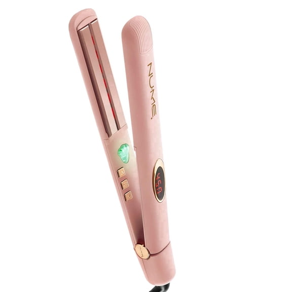 NuMe Megastar Flat Iron – 1″ Tourmaline Ceramic Hair Straightener with Infrared Heat, Negative Ion Booster & Digital Temp Control