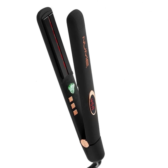 NuMe Megastar 1″ Tourmaline Ceramic Hair Straightener with Infrared Heat, Negative Ion Booster & Digital Temp Control
